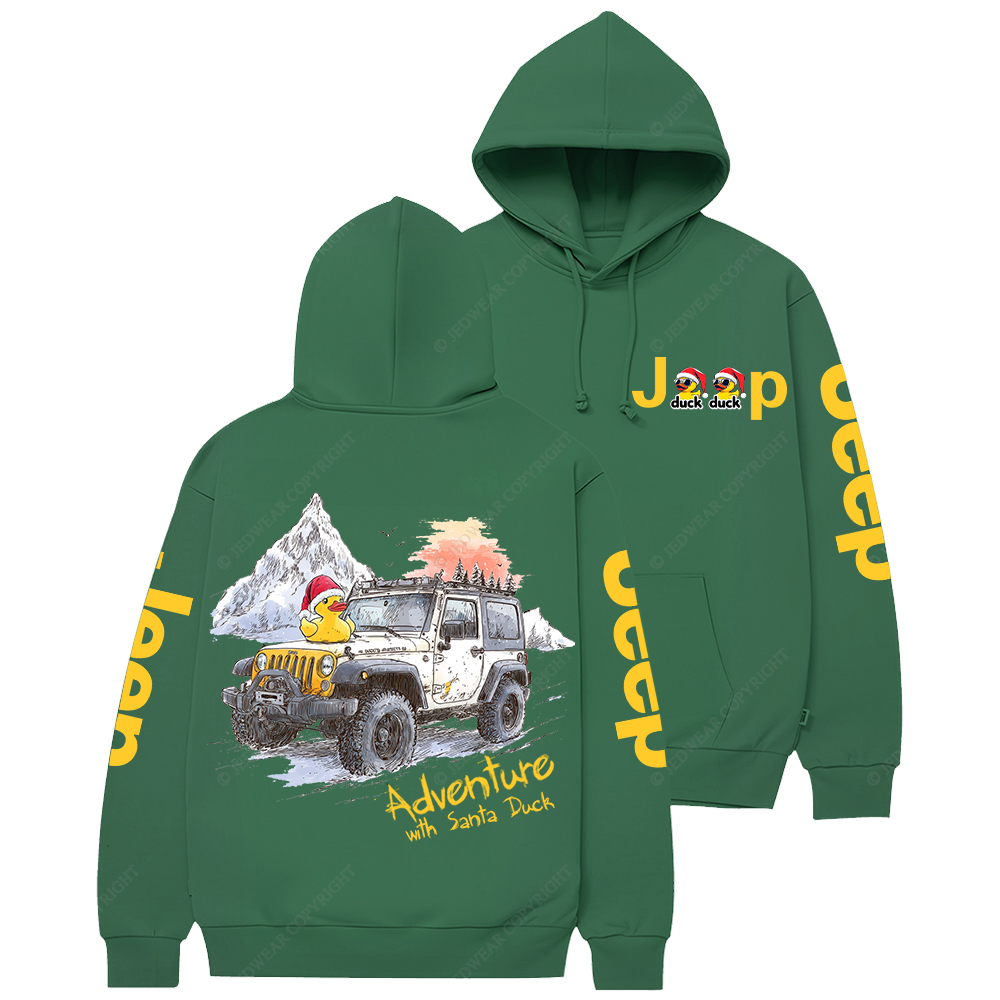 Adventure With Santa Duck Jp Casual Hoodie