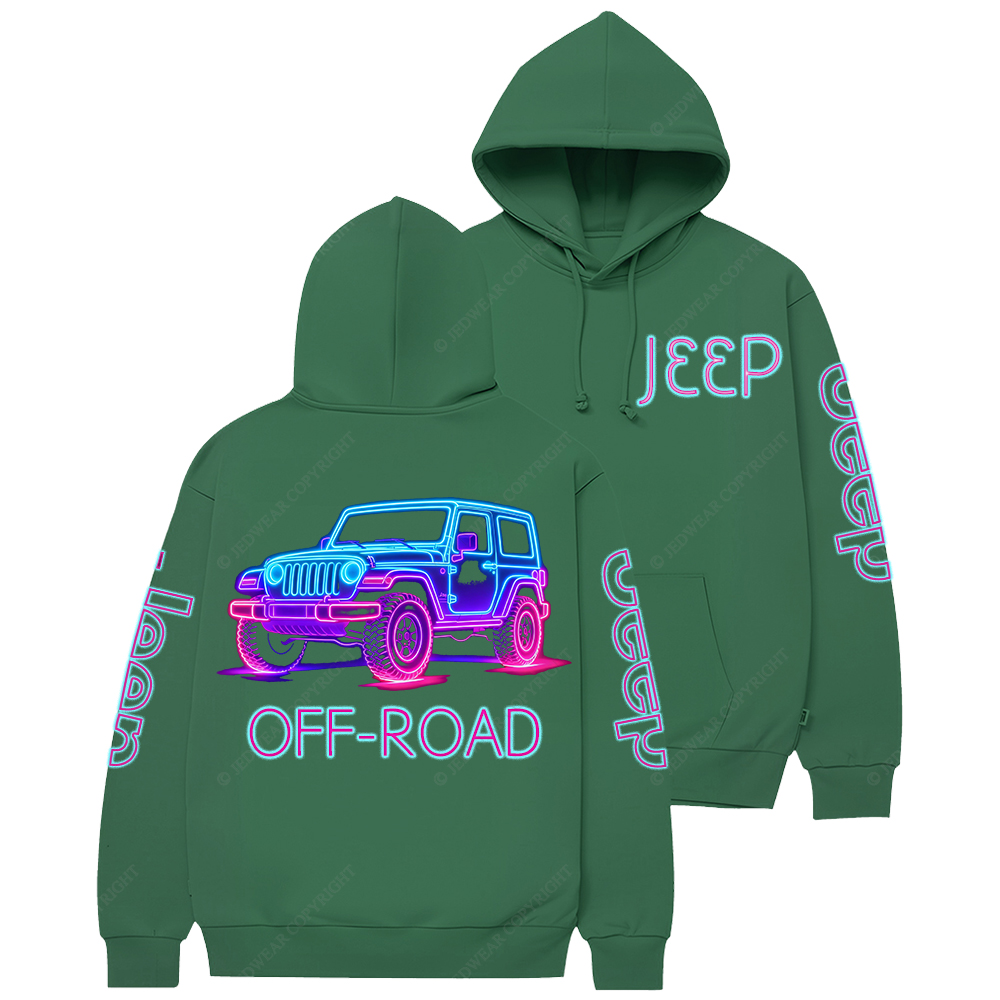 The Design With Neon Lines Outlining The Silhouette Of A Jp Casual Hoodie