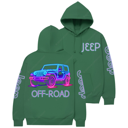 The Design With Neon Lines Outlining The Silhouette Of A Jp Casual Hoodie