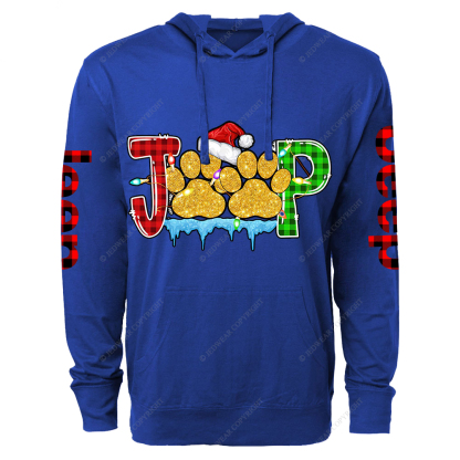 Dog Paws Merry Christmas Jp Oversized Lightweight Hoodie   