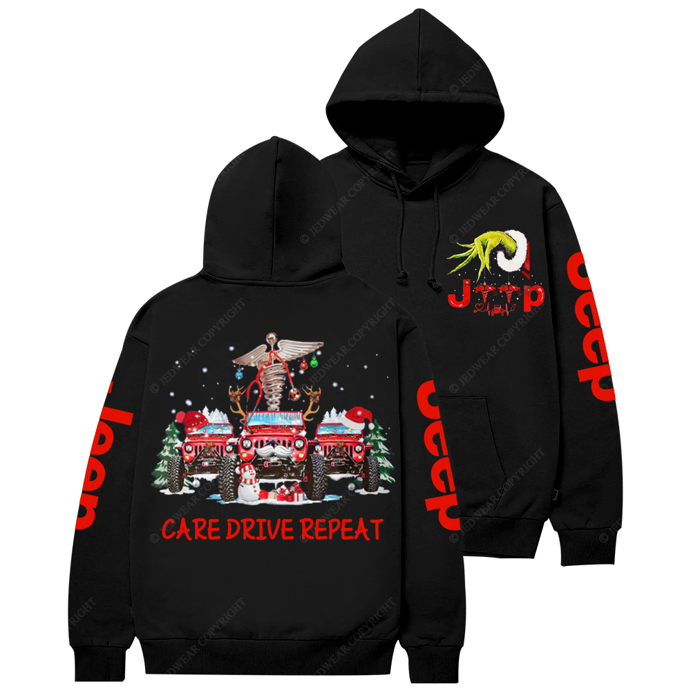 Nurse Care Drive Repeat Christmas Jp Casual Hoodie