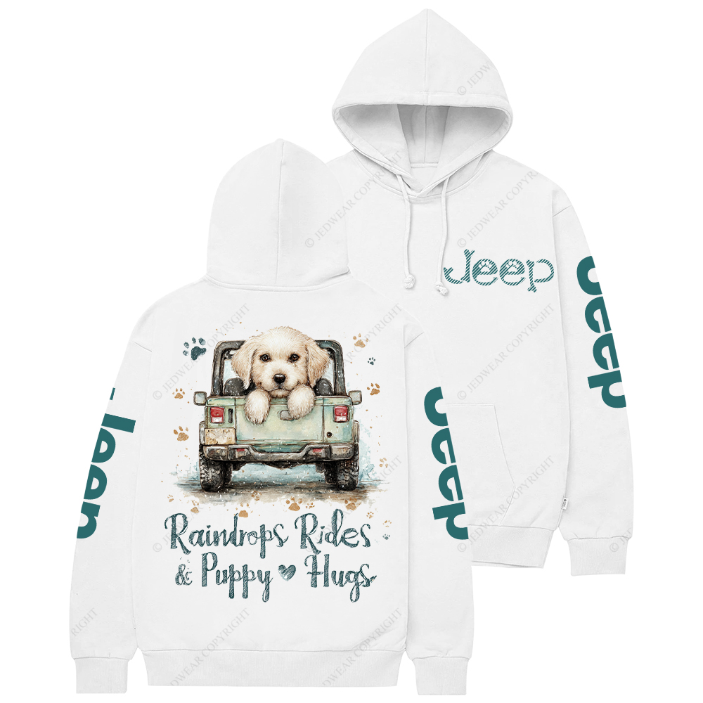 Raindrops Rides Puppy Hugs Jp Casual Hoodie
