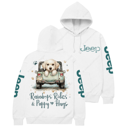 Raindrops Rides Puppy Hugs Jp Casual Hoodie