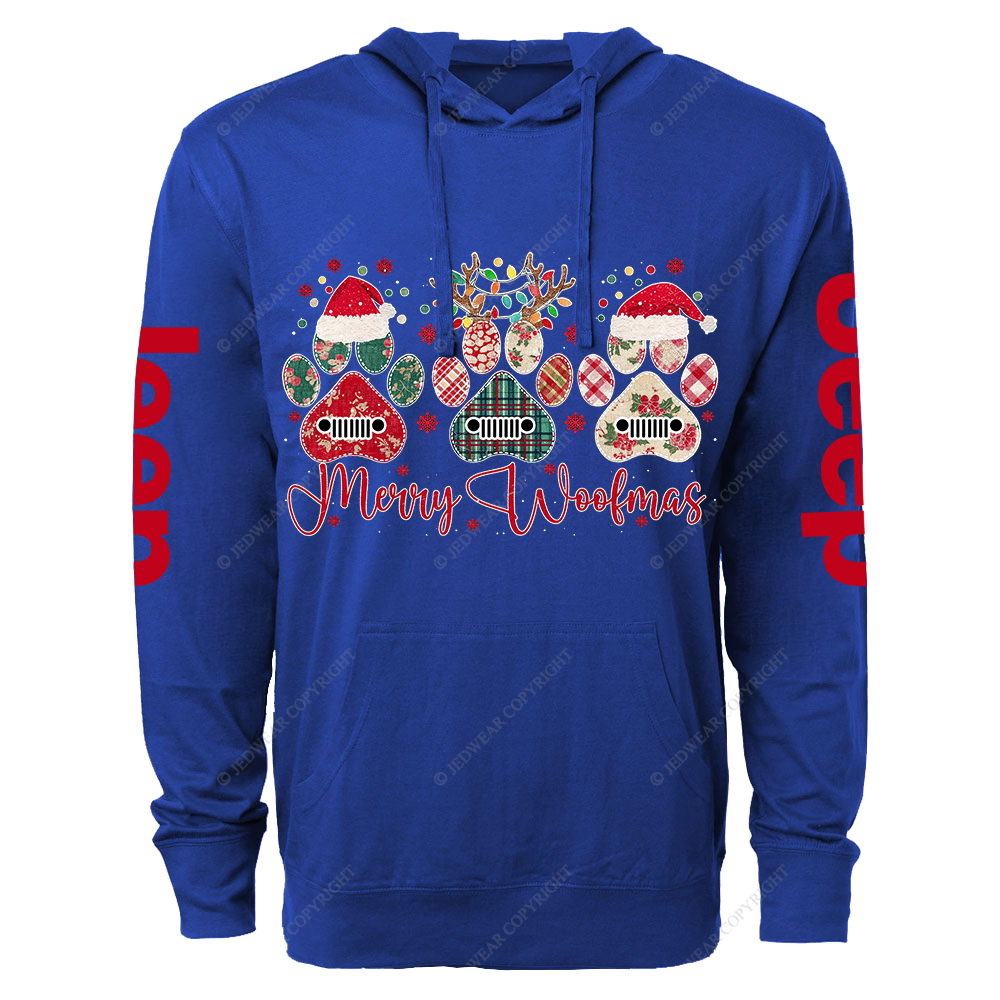 Retro Merry Woofmas Dog Paw Jp Oversized Lightweight Hoodie   