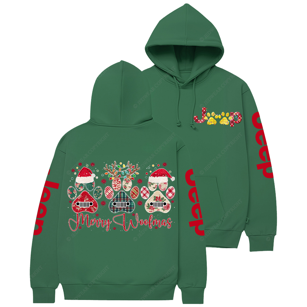 Retro Merry Woofmas Dog Paw Jp Casual Hoodie