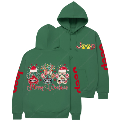 Retro Merry Woofmas Dog Paw Jp Casual Hoodie