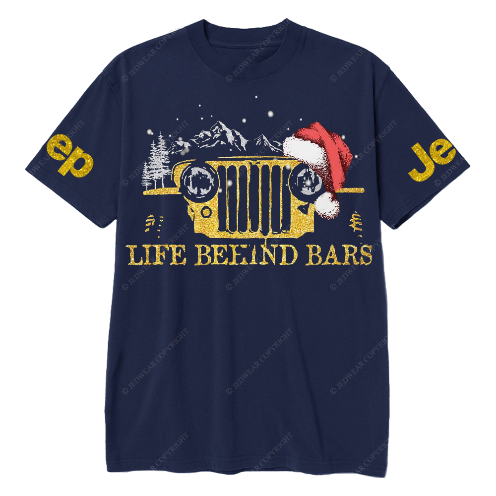 Life Beeind Bars Santa Hat Merry Christmas Jp T-Shirt