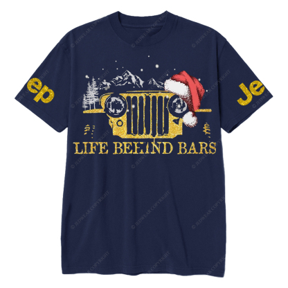 Life Beeind Bars Santa Hat Merry Christmas Jp T-Shirt