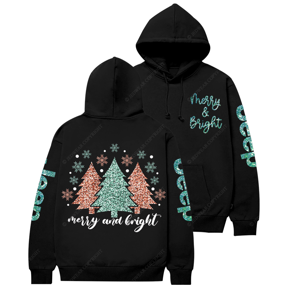 Cute Merry And Bright Christmas Tree Jp Casual Hoodie