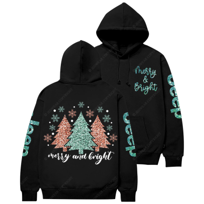 Cute Merry And Bright Christmas Tree Jp Casual Hoodie