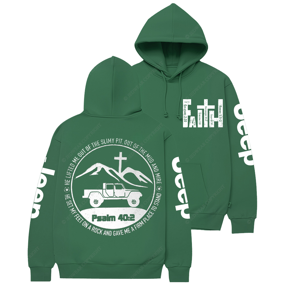 Religion The Lifted Me Out Of The Slimy Pit Psalm 40:2 Jp Casual Hoodie