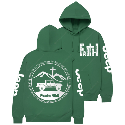 Religion The Lifted Me Out Of The Slimy Pit Psalm 40:2 Jp Casual Hoodie
