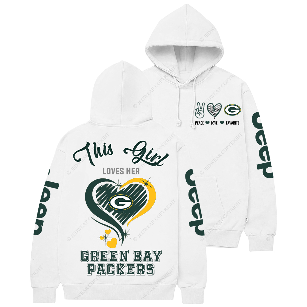 This Girl Loves Her Green Bay Packers Football  Jp Casual Hoodie