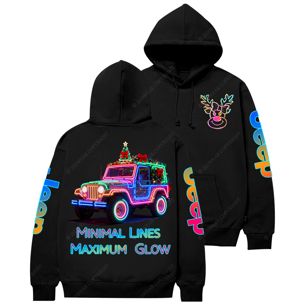 Minimal Lines Maximum Glow Neon Line Jp Casual Hoodie