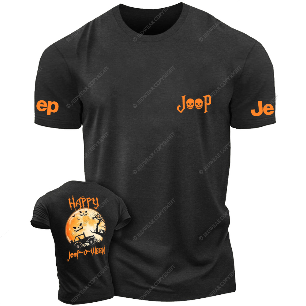 Halloween Four-Wheel Vehicle Driving At Night Pumpkin JP T-Shirt