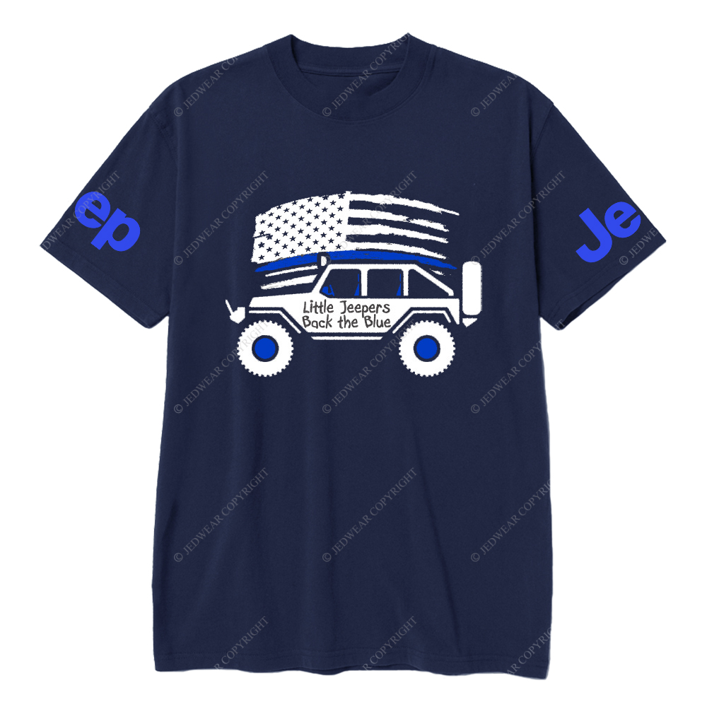Little Jeepers Back The Blue Policeman American Flag Jp T-Shirt