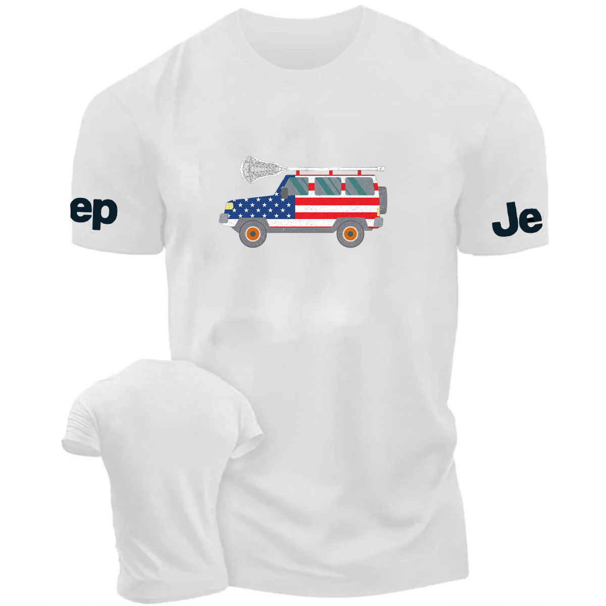 American Flag Lacrosse Love Car Design T-Shirt