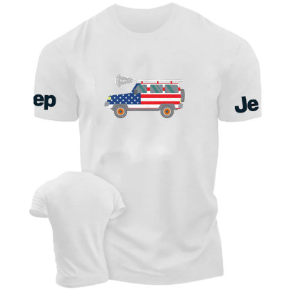 American Flag Lacrosse Love Car Design T-Shirt
