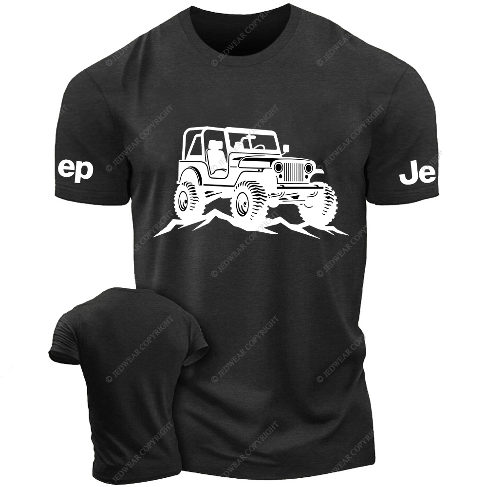 Jp CJ Off-Road Vehicle Driving On The Road  Silhouette Jp T-Shirt