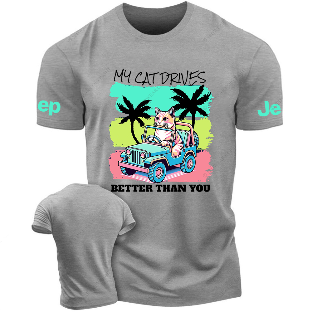 My Cat Drives Better Thank You Palm Tree Jp T-Shirt