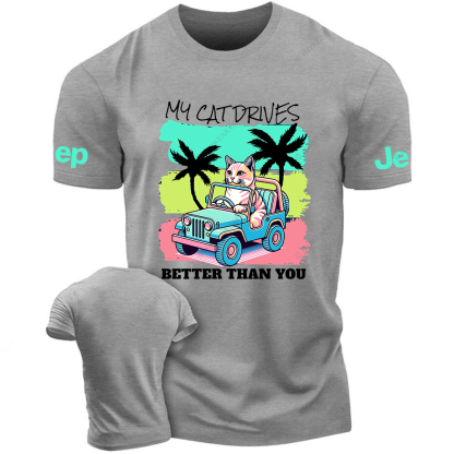 My Cat Drives Better Thank You Palm Tree Jp T-Shirt