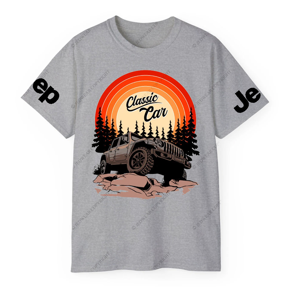 Classic Car And Tree Silhouette JP T-shirt
