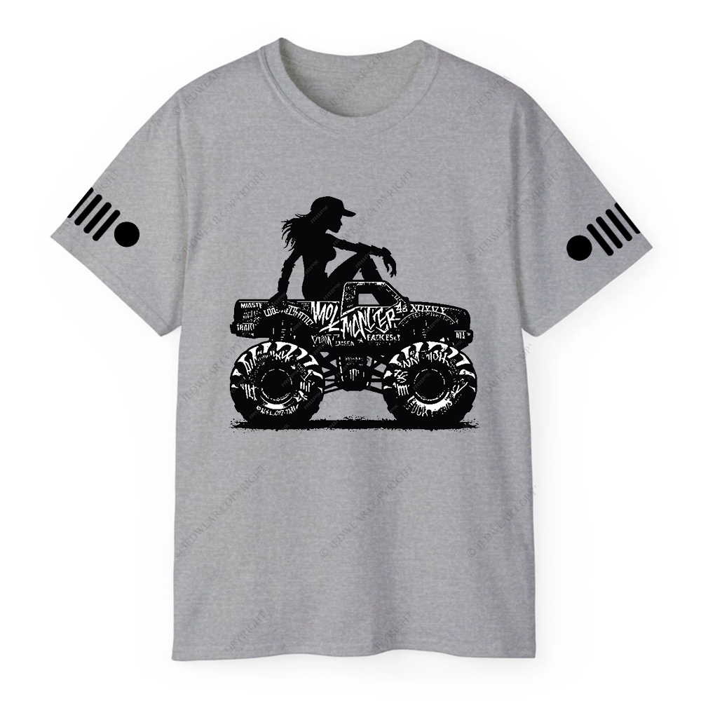 A Cool Girl Sitting On An Off-Road Vehicle Jp T-Shirt