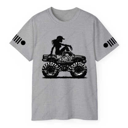 A Cool Girl Sitting On An Off-Road Vehicle Jp T-Shirt