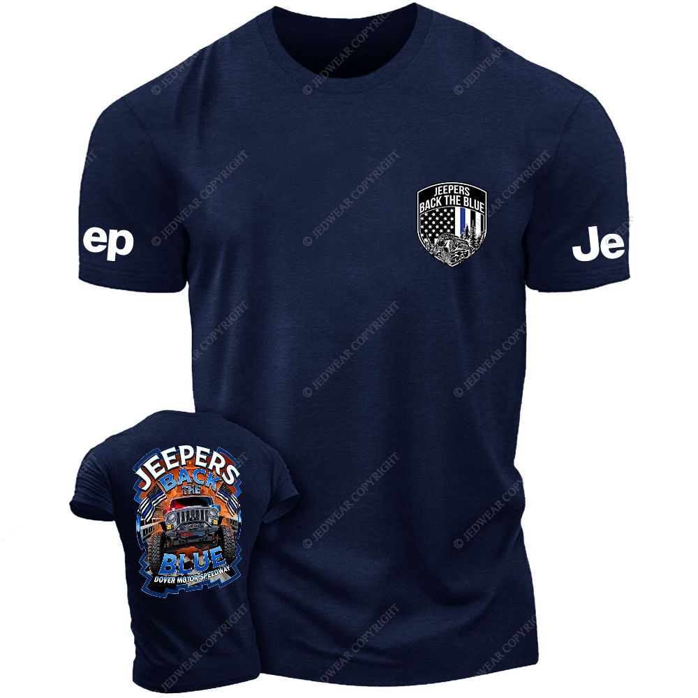 Policeman Jeepers Back The Blue  Dover Motor Speedway Jp T-Shirt