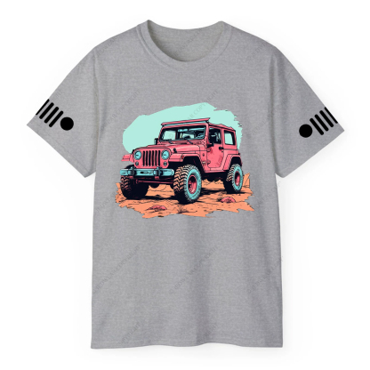Jp Girl Pink Off-Road Vehicle On The Mountain Road T-Shirt