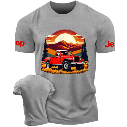 Jp Gladiator Off-Road Vehicle On The Grass At Sunset Mountain T-Shirt