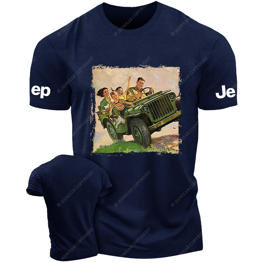 A Family Riding An Off-Road Vehicle Jp T-Shirt