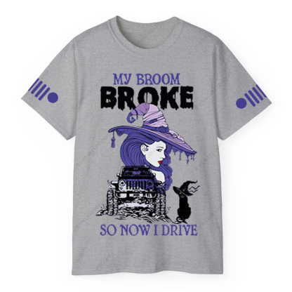 My Broom Broke So Now I Drive Skull  Jp T-Shirt
