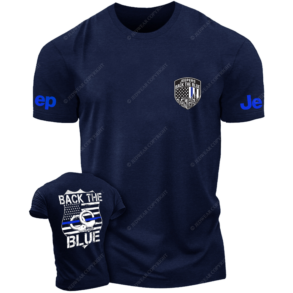 American Flag Policeman Handcuffs Back The Blue  Jp T-Shirt