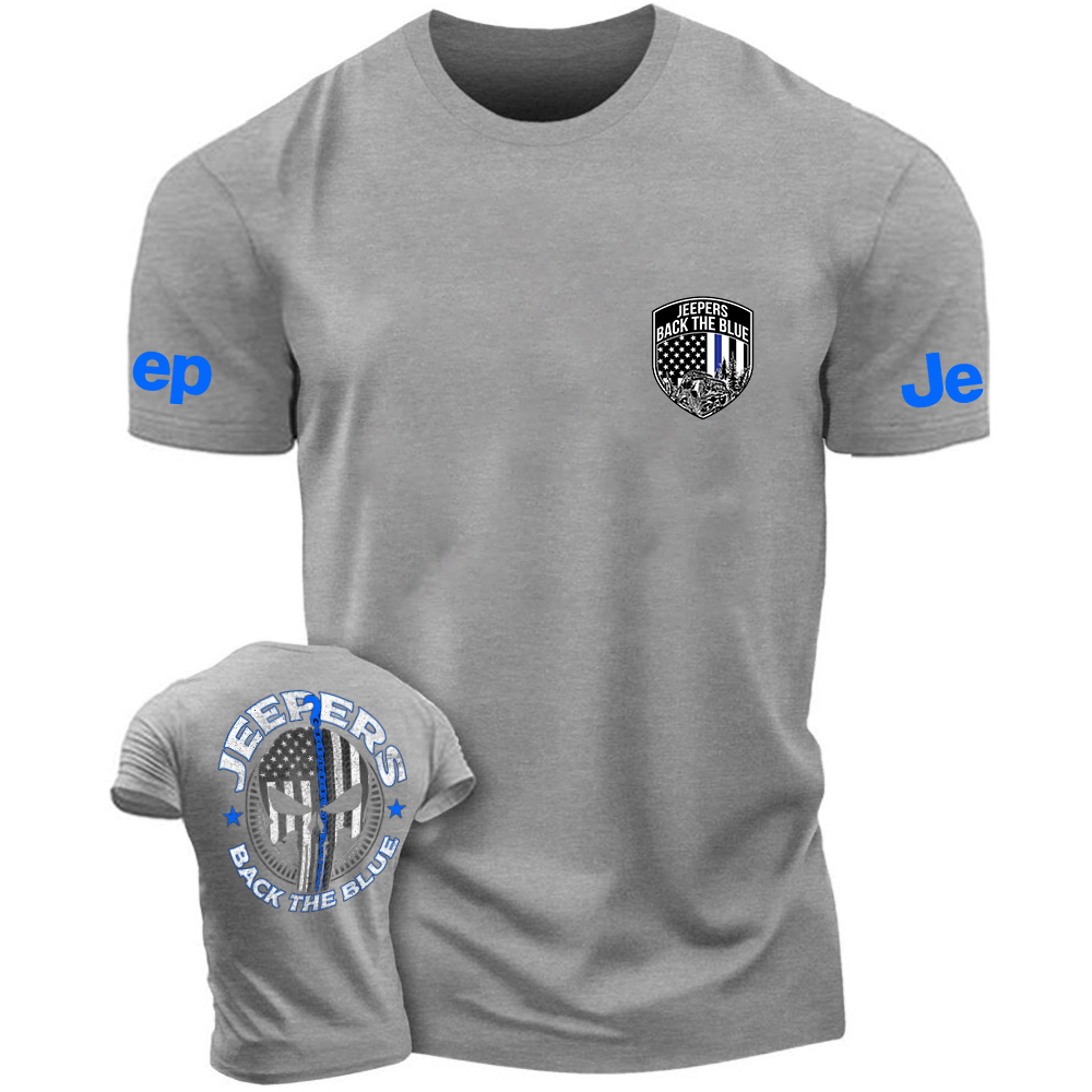 Policeman Jp Back The Blue Police Skull Police badge T-Shirt