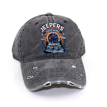 Police Honoring All Those Who Hold The Line Jeepers Back The Blue Jp Baseball Cap