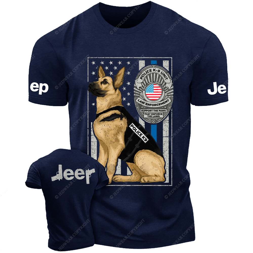 American Flag Police K9 Unit Police Dog Jp T-Shirt