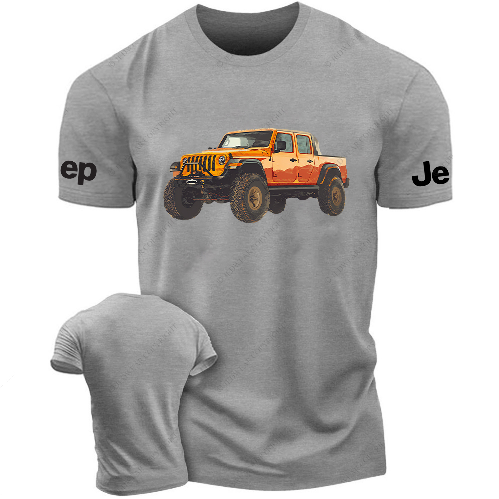 Truck Driving On The Road Oil Painting Style Jp T-Shirt