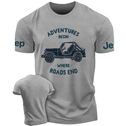 Adventure Begins Where Roads End T-Shirt