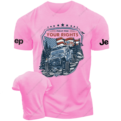 American Flag Fight For Your Rights Off-Road Vehicle Driving On The Road Jp T-Shirt