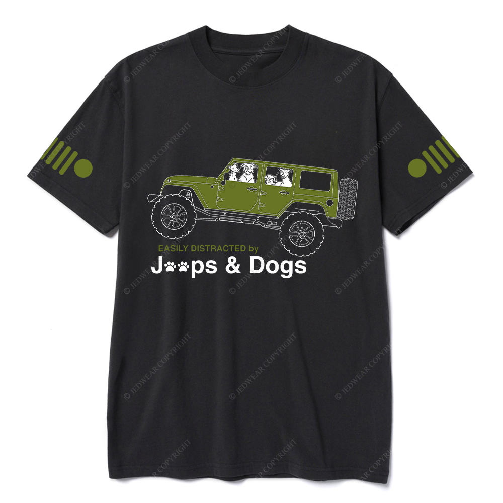 Dog Driving A Car Easily Distracted By Dogs T-Shirt