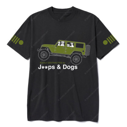 Dog Driving A Car Easily Distracted By Dogs T-Shirt