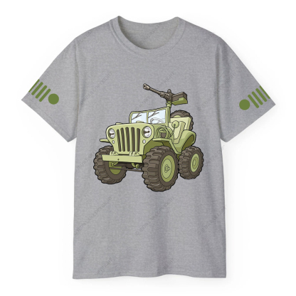 Cartoon Green Four-Wheeled Vehicle Jp T-Shirt
