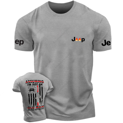 American Flag Firefighter Assuming I'm Just An Old Man Was Your First Mistake Jp T-Shirt
