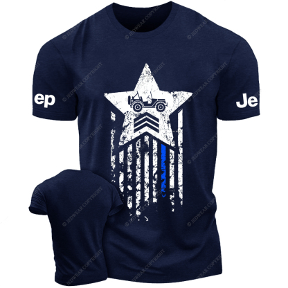 American Flag Military Star Old Dump Truck Vintage Style Jp T-Shirt