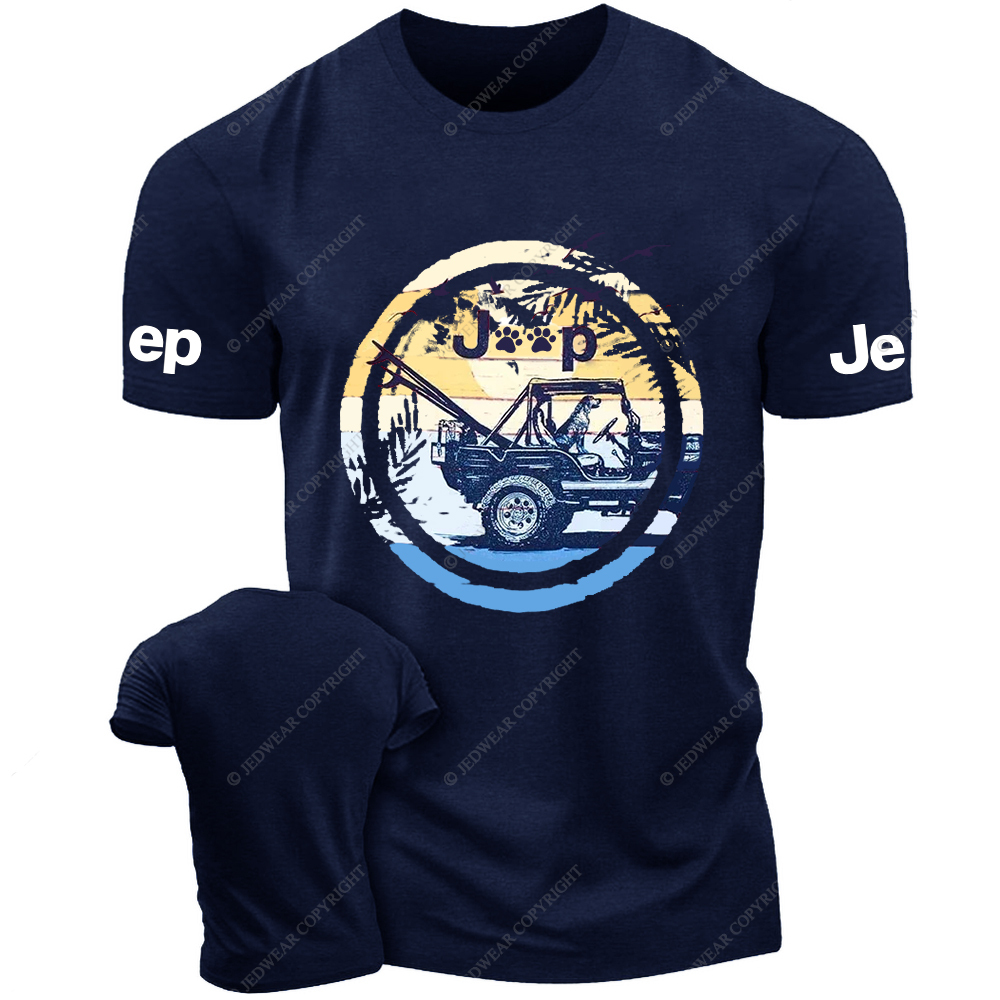 Dog In The Car Vintage Style Jp T-Shirt
