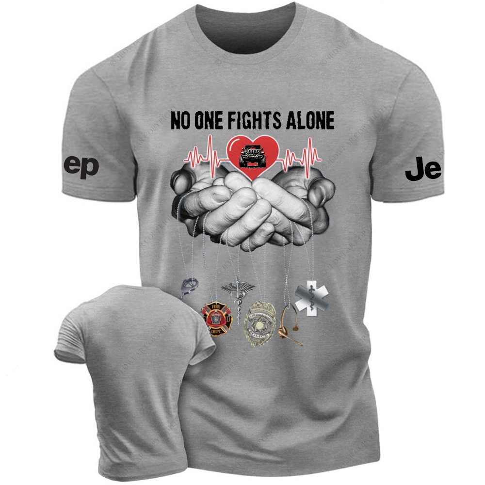 Support And Unity With Our Firefighter No One Fights Alone Jp T-Shirt
