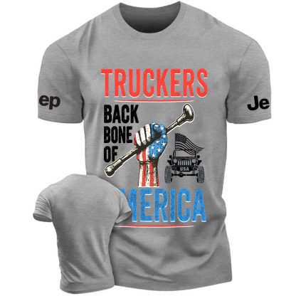 Truckers Backbone Of America Apparel Patriotic Trucking Jp T-Shirt
