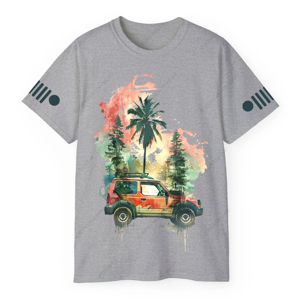 Tree Watercolor And Ink Painting Jp Flag T-shirt