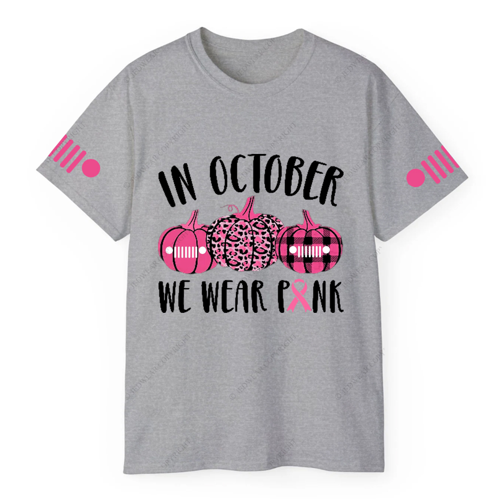 Breast Cancer Awareness In October We Wear Pink Pumpkin Jp T-shirt